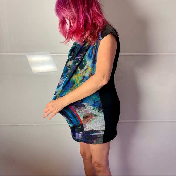 Simon Chang Wool Leather Dress - Picture 2 of 13